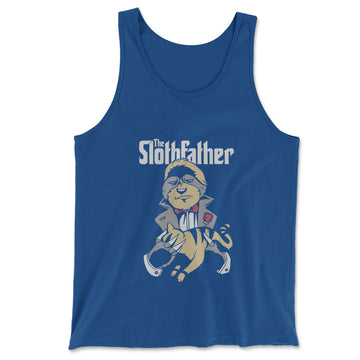 The Slothfather Men/Unisex Tank in True Royal color